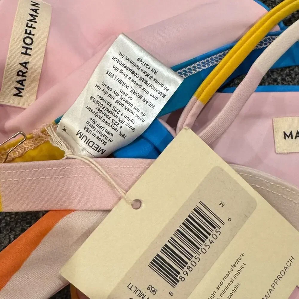 Mara Hoffman Astrid Color-Block Triangle Bikini SIze S & M